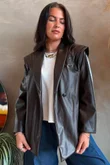 Benatar Pleat Shoulder Jacket Coffee Bean